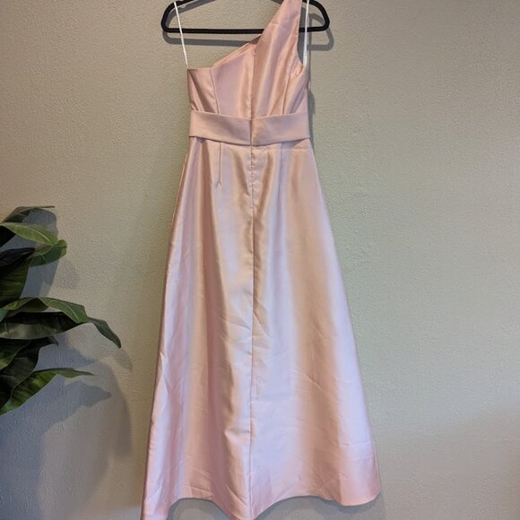 Alfred Sung D815S One-Shoulder A-Line Satin Gown – Size 2R ✨ - Picture 4 of 8